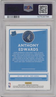 Anthony Edwards from the 2020-21 Panini Donruss Optic set graded by PSA and given an overall grade of 9.