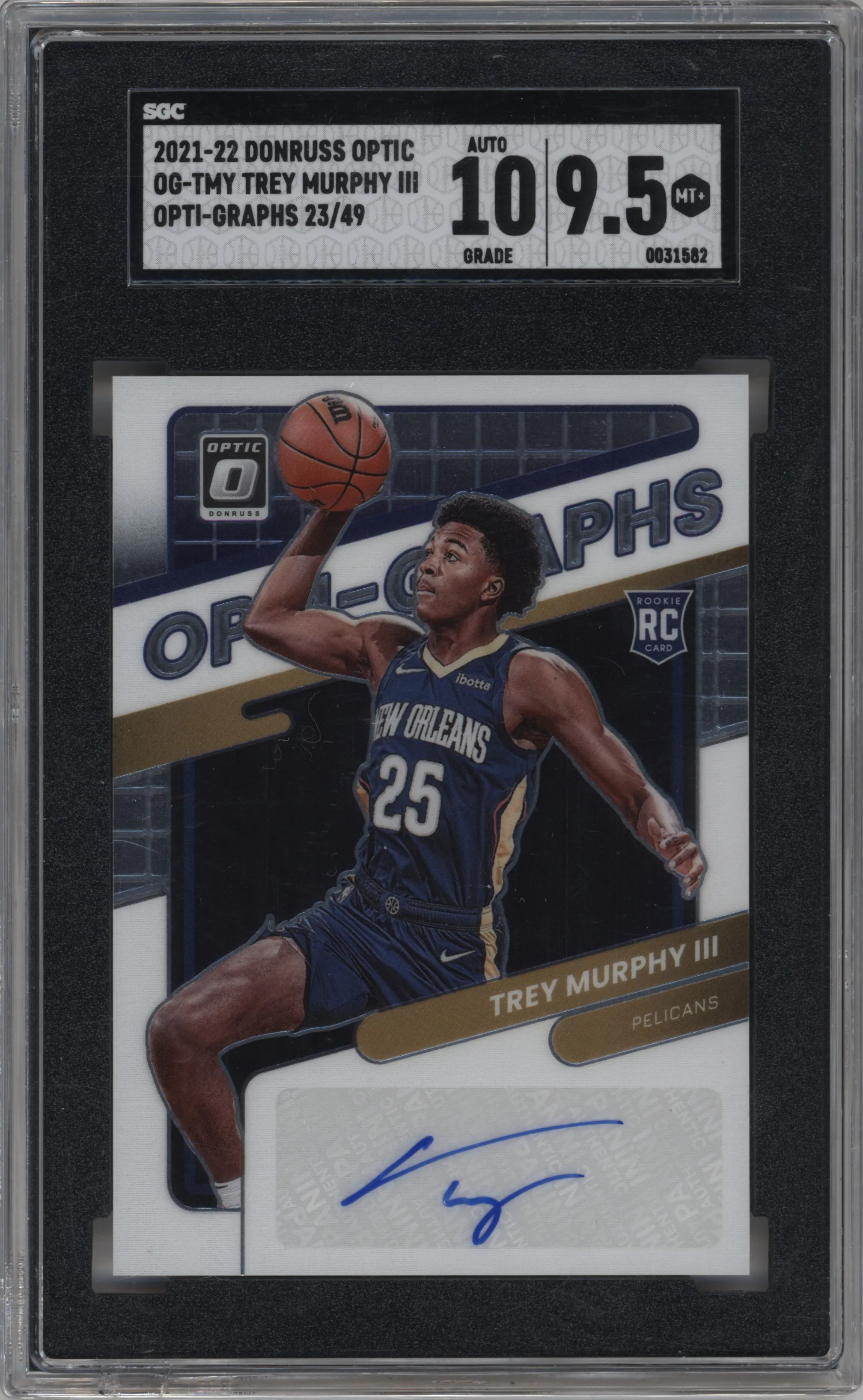 2021 Panini Donruss Optic Opti-Graphs Trey Murphy III #OG-TMY SGC 9.5