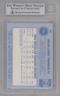 Isiah Thomas from the 1983-84 Star set graded by Beckett and given an overall grade of 8.5.