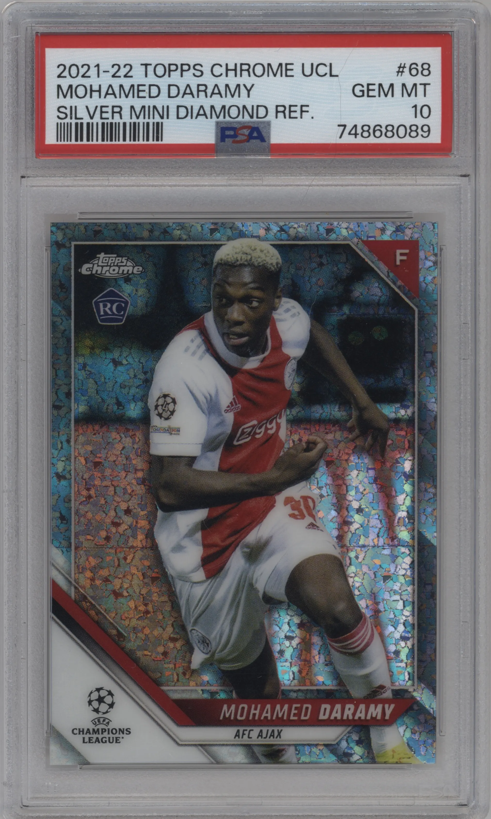 2021 Topps Chrome UEFA Champions League Mohamed Daramy Silver Mini-Diamond Refractor PSA 10