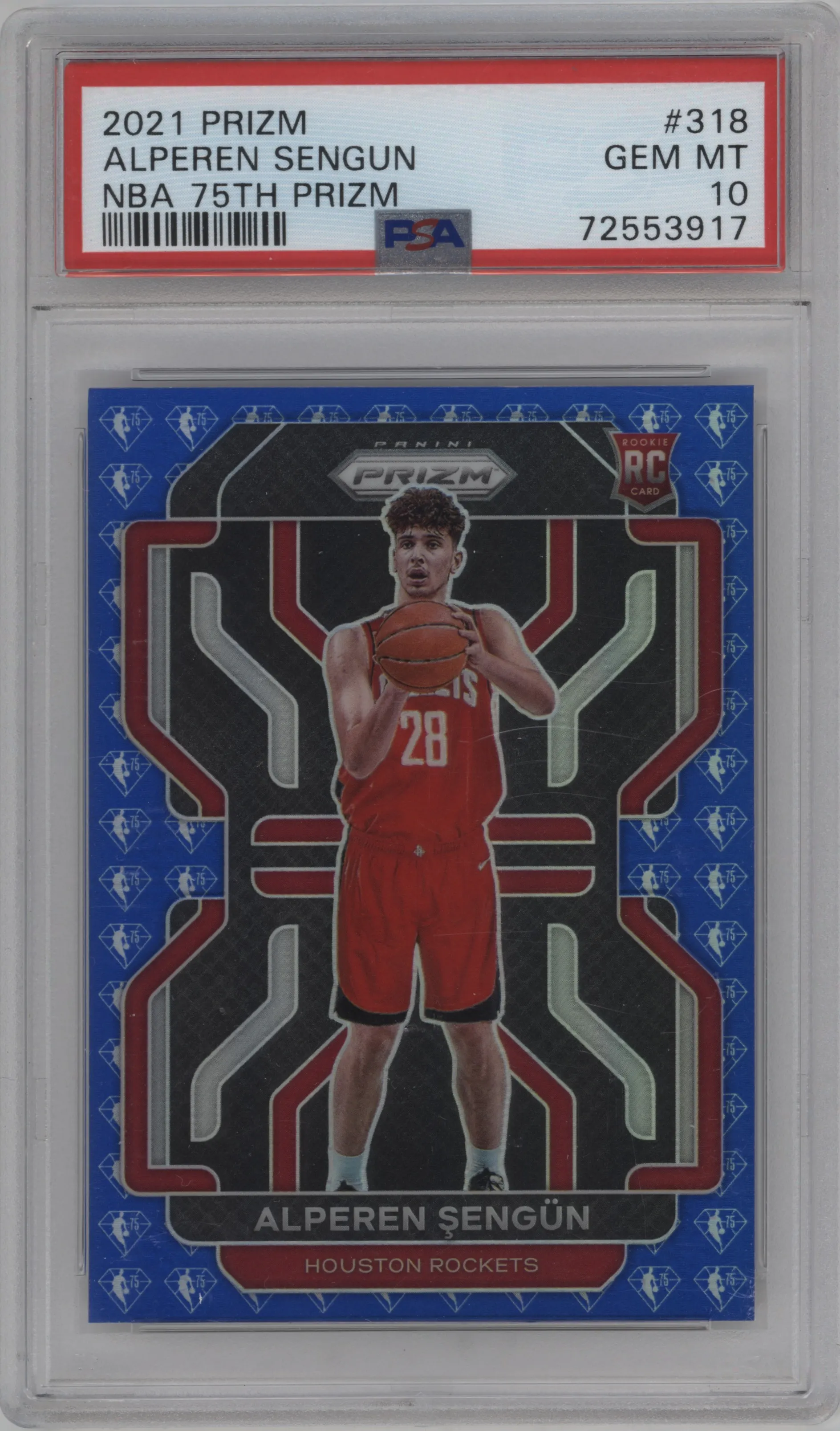 2021 Panini Prizm Alperen Sengun Blue NBA 75th Prizm #318 PSA 10