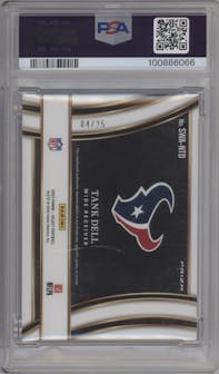 Tank Dell from the 2023 Panini Select set featuring a Tie-Dye Prizm parallel graded by PSA and given an overall grade of 8.