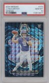 J.J. McCarthy from the 2024 Panini Mosaic set featuring a Genesis parallel graded by PSA and given an overall grade of 10.