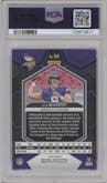 J.J. McCarthy from the 2024 Panini Mosaic set featuring a Genesis parallel graded by PSA and given an overall grade of 10.