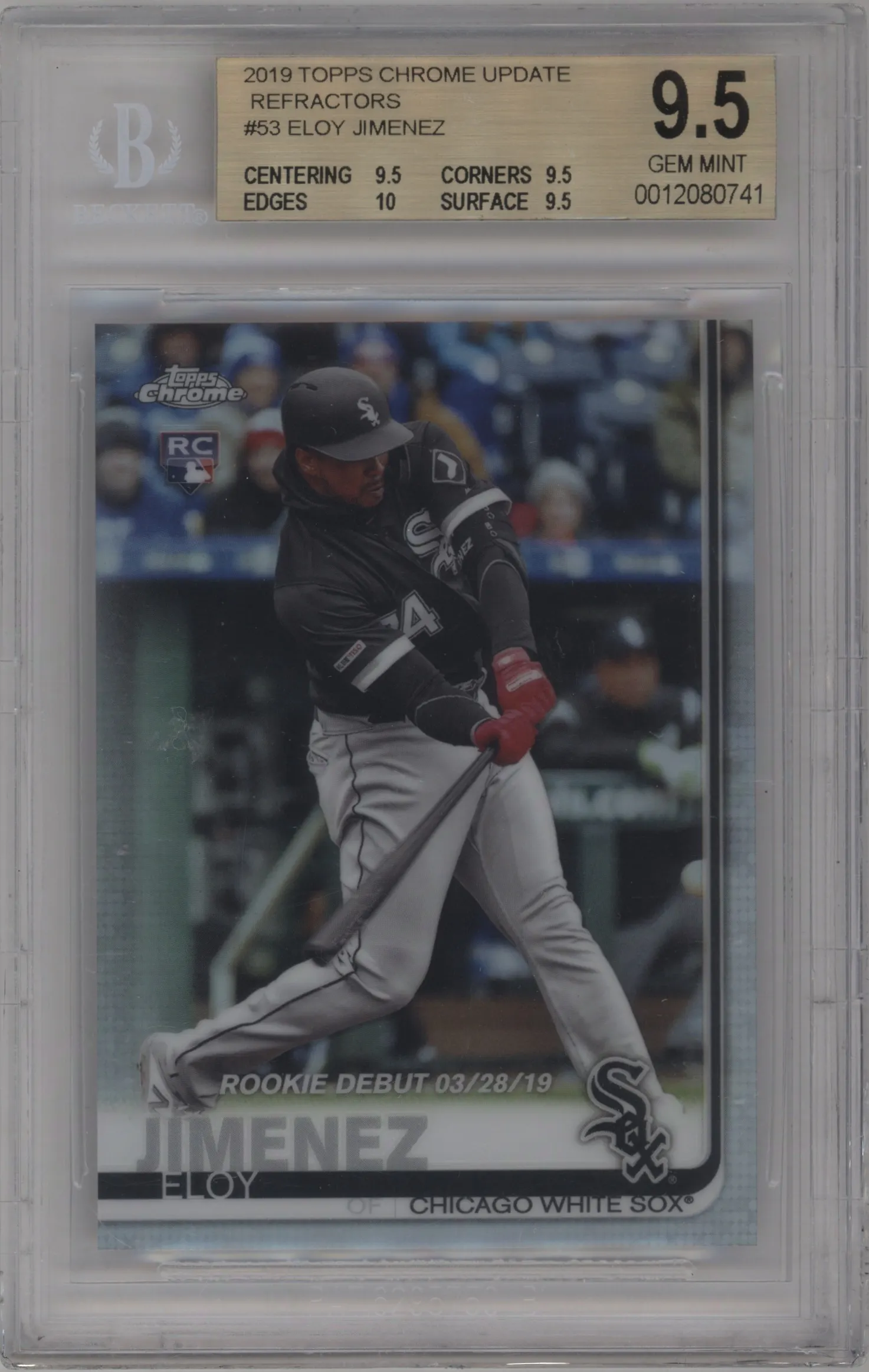 2019 Topps Chrome Update Eloy Jimenez Refractor BGS 9.5