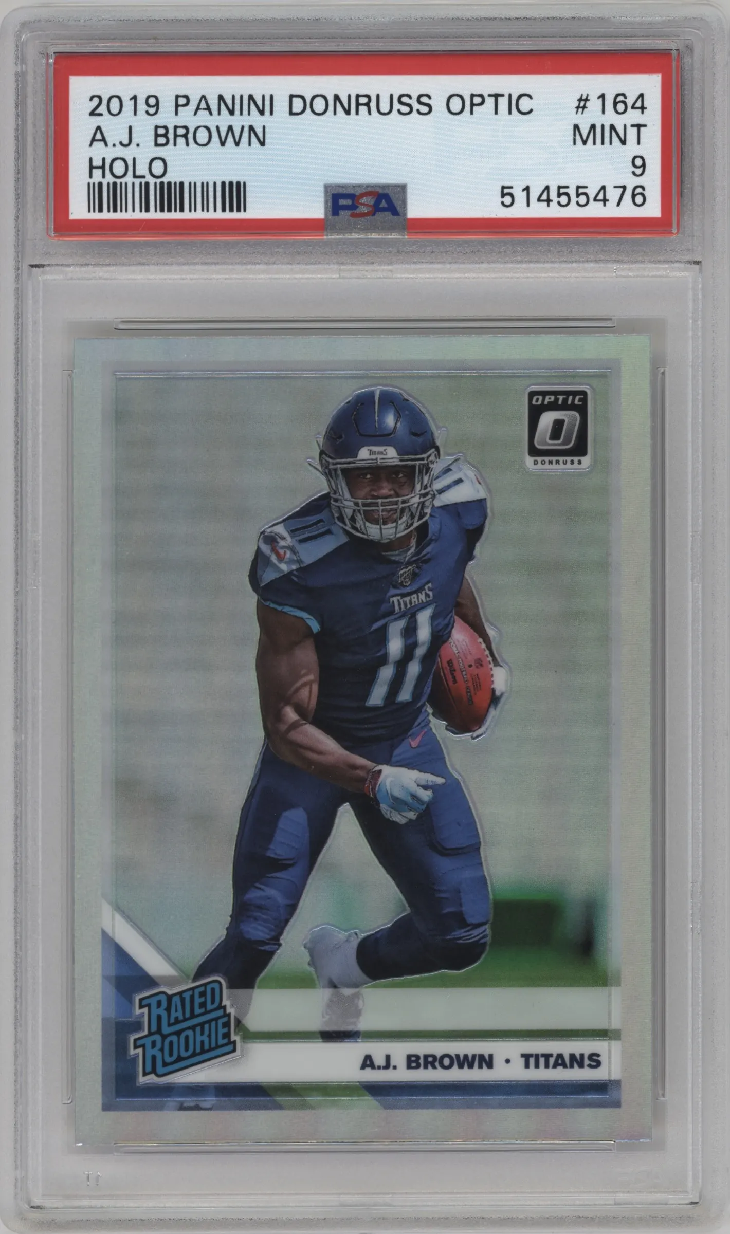 2019 Panini Donruss Optic Rated Rookie A.J. Brown Holo #164 PSA 9