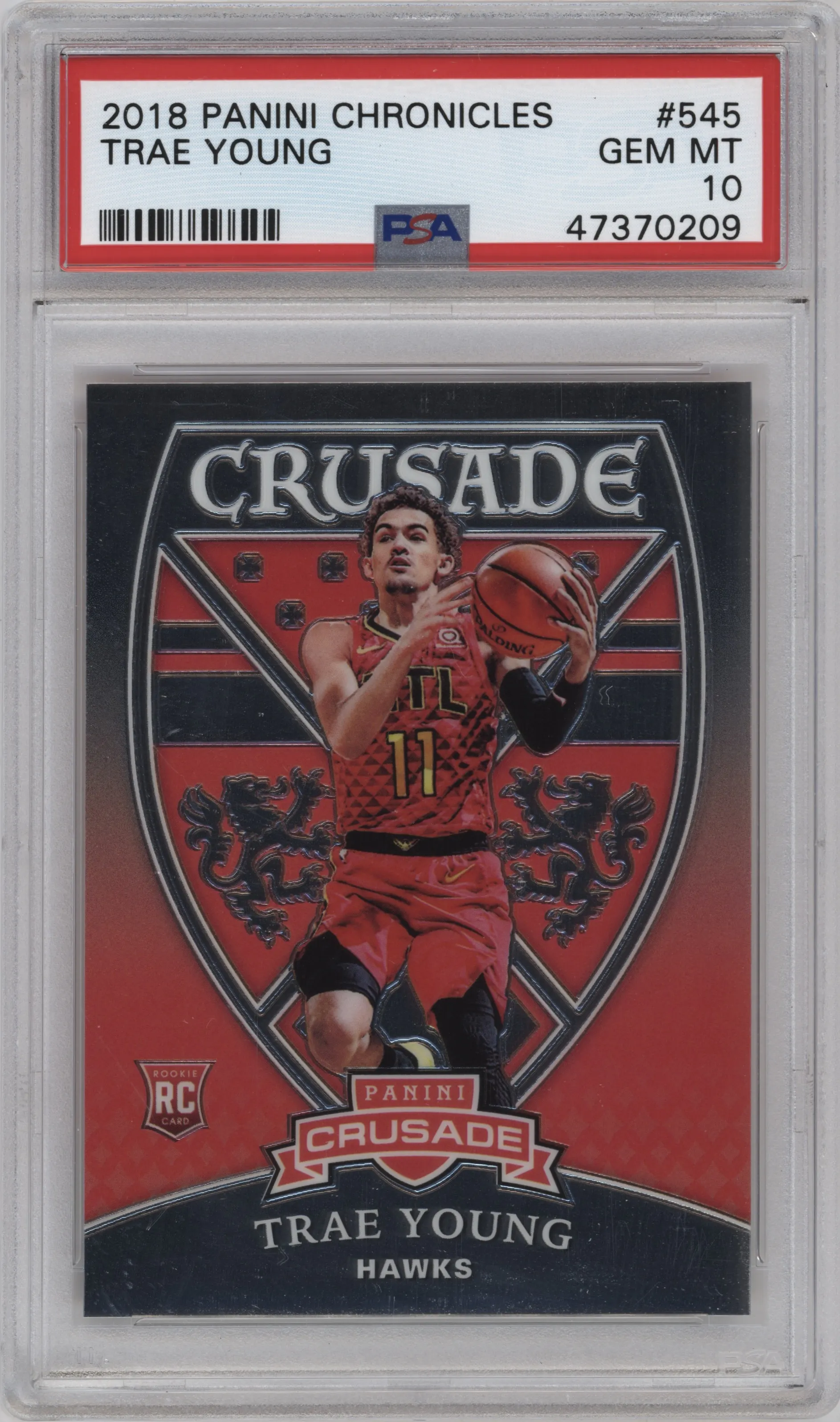 2018 Panini Chronicles Crusade Trae Young PSA 10