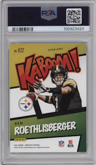 Ben Roethlisberger from the 2021 Panini Absolute set graded by PSA and given an overall grade of 9.