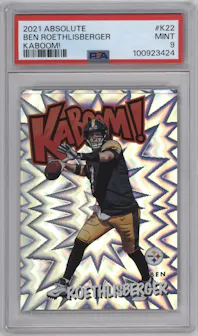 Ben Roethlisberger from the 2021 Panini Absolute set graded by PSA and given an overall grade of 9.