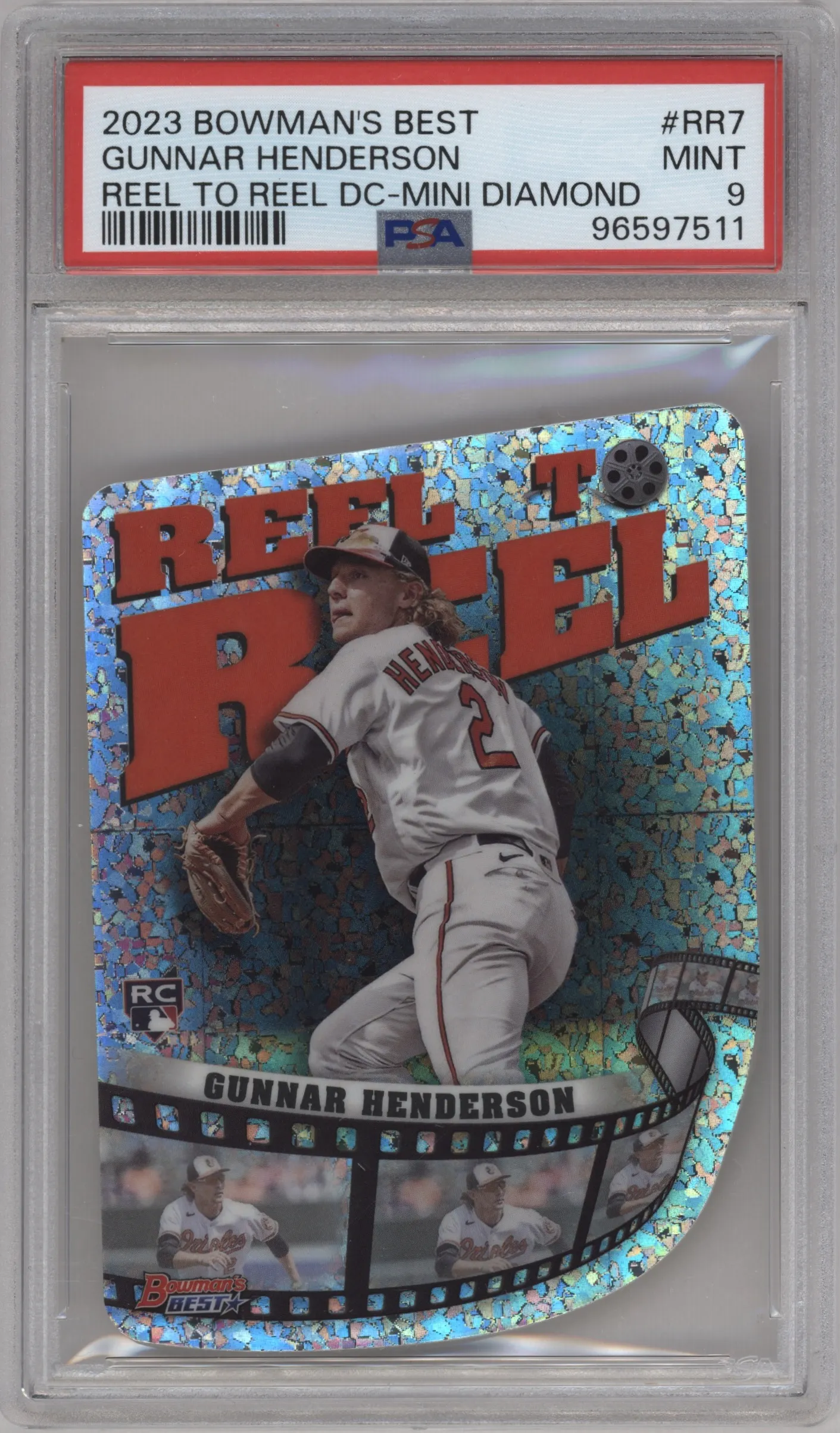 2023 Bowman's Best Reel to Reel Gunnar Henderson Mini Diamond #RR-7 PSA 9