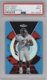 Ray Lewis from the 2005 Topps Finest set featuring a Blue Refractor parallel graded by PSA and given an overall grade of 9.