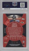 Ray Lewis from the 2005 Topps Finest set featuring a Blue Refractor parallel graded by PSA and given an overall grade of 9.