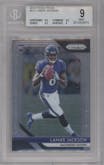 Lamar Jackson from the 2018 Panini Prizm set graded by Beckett and given an overall grade of 9.