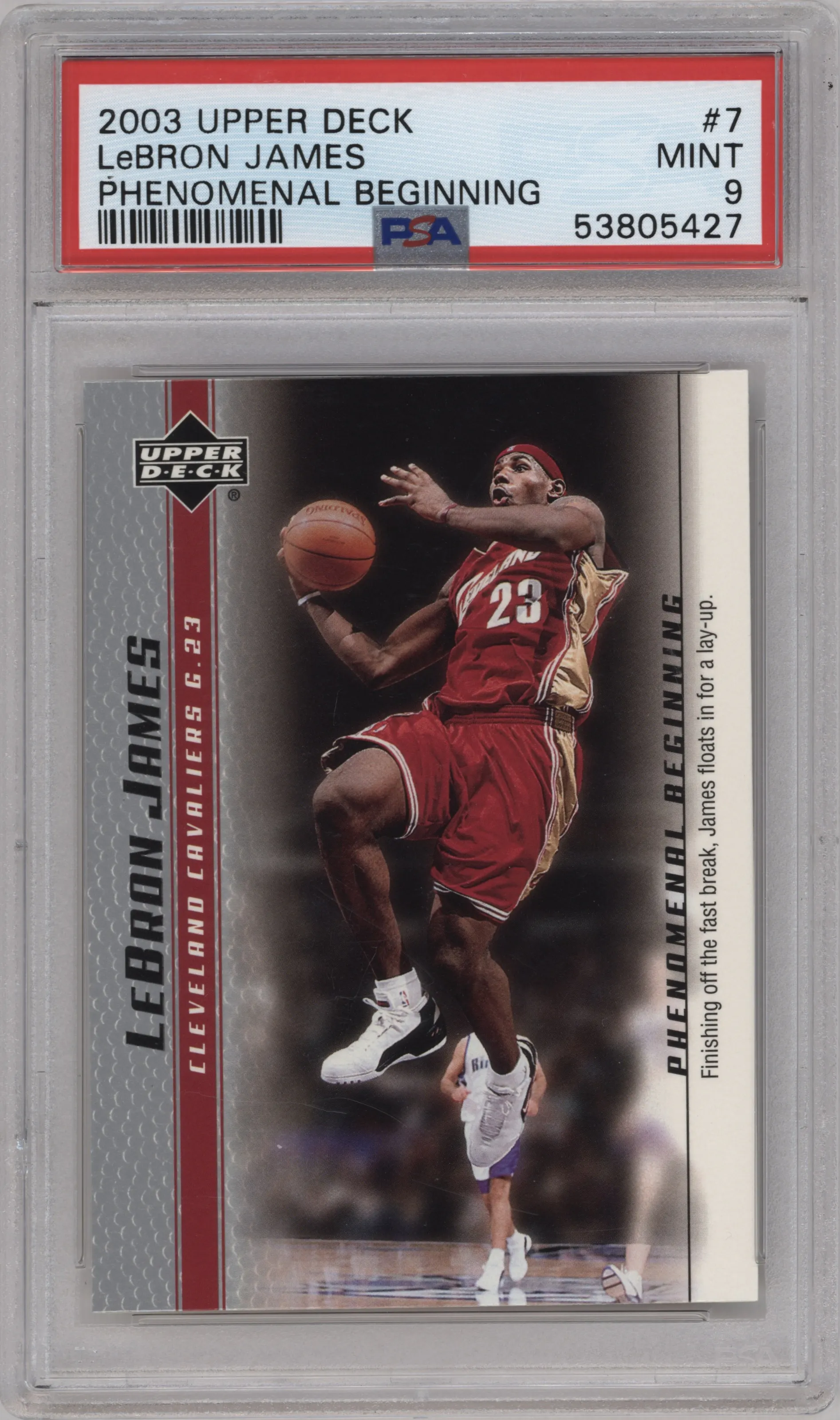 2003 Upper Deck LeBron James Phenomenal Beginning LeBron James #7 PSA 9