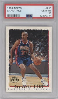 Grant Hill from the 1994-95 Topps set graded by PSA and given an overall grade of 10.