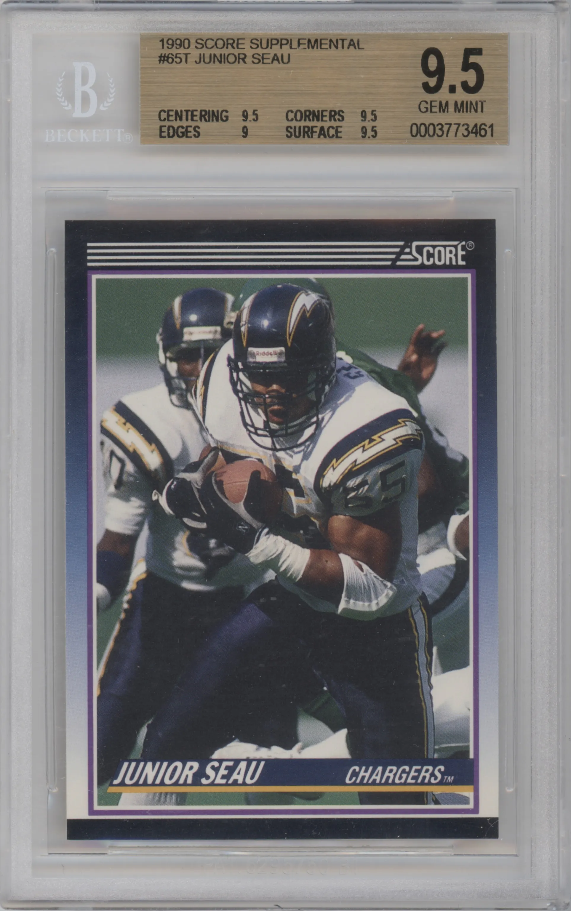 1990 Score Supplemental Junior Seau BGS 9.5