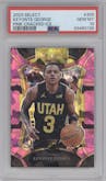 Keyonte George from the 2023-24 Panini Select  set featuring a Pink Cracked Ice parallel graded by PSA and given an overall grade of 10.