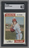 Mike Schmidt from the 1974 Topps set graded by SGC and given an overall grade of 6.