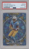 Quentin Johnston from the 2023 Panini Mosaic set graded by PSA and given an overall grade of 10.