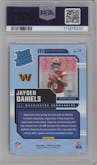 Jayden Daniels from the 2024 Donruss set graded by PSA and given an overall grade of 10.