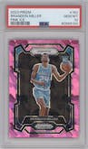 Brandon Miller from the 2023-24 Panini Prizm set featuring a Pink Ice parallel graded by PSA and given an overall grade of 10.