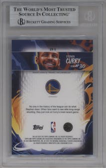 Stephen Curry from the 2025-26 Topps Chrome set graded by Beckett and given an overall grade of 9.