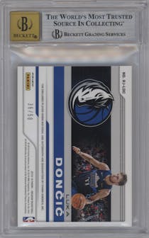 Luka Doncic from the 2018-19 Panini Obsidian set graded by Beckett and given an overall grade of 9.