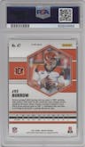 Joe Burrow from the 2021 Panini Mosaic set featuring a Green Mosaic parallel graded by PSA and given an overall grade of 10.