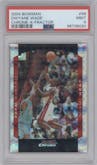 Dwyane Wade from the 2004-05 Bowman set featuring a X-Fractor parallel graded by PSA and given an overall grade of 9.