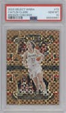 Caitlin Clark from the 2024 Panini Select WNBA set featuring a Bronze Checker parallel graded by PSA and given an overall grade of 10.