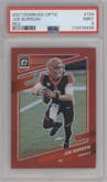 Joe Burrow from the 2021 Panini Donruss Optic set featuring a Red parallel graded by PSA and given an overall grade of 9.