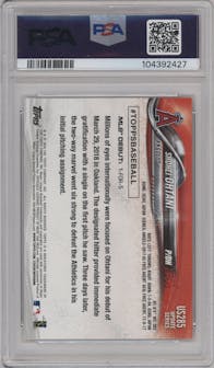 Shohei Ohtani from the 2018 Topps Update set graded by PSA and given an overall grade of 10.