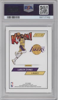 Lebron James from the 2018 Panini Kaboom Rewards Multi-Sport set graded by PSA and given an overall grade of 9.