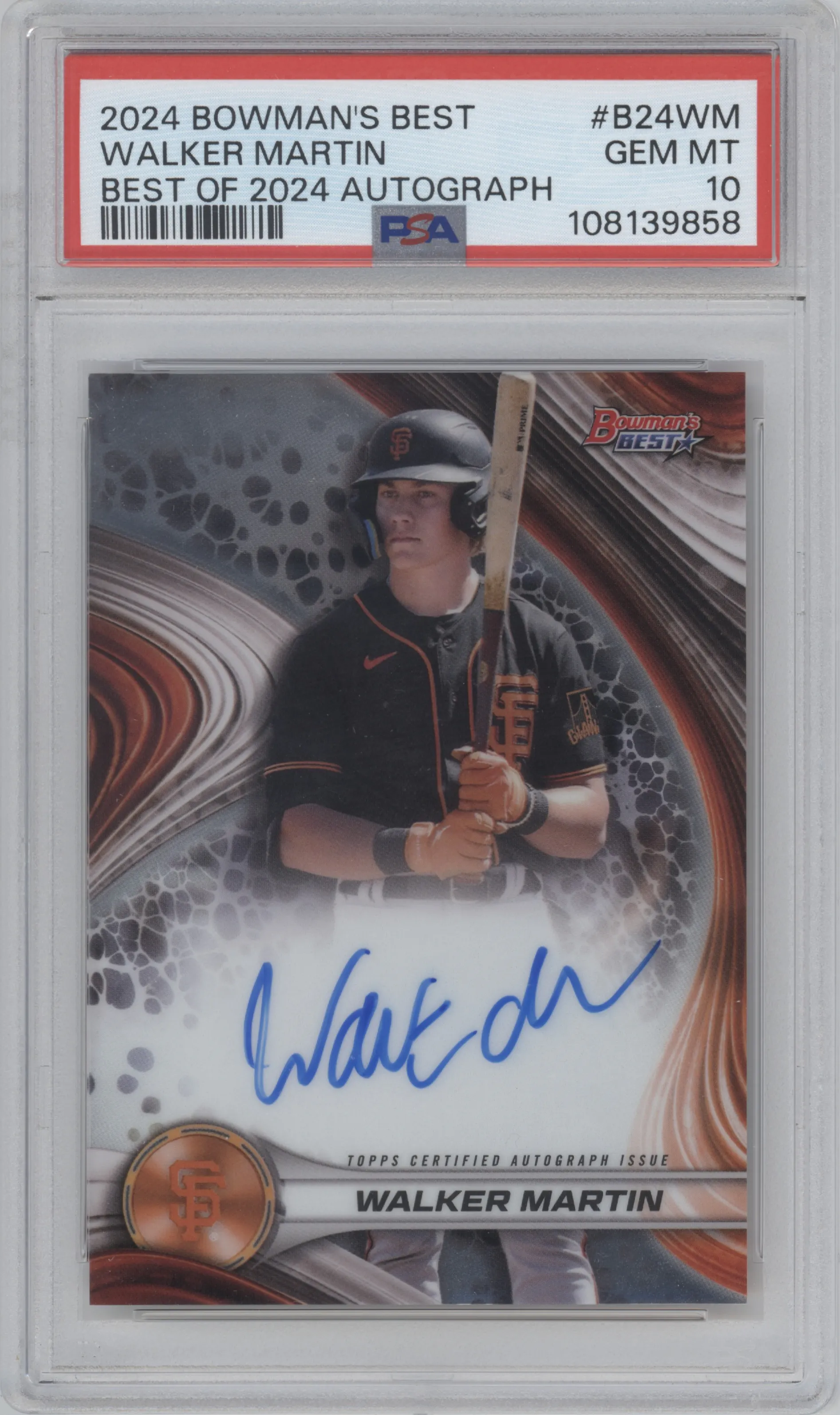 2024 Bowman's Best Best of 24 Auto Walker Martin PSA 10