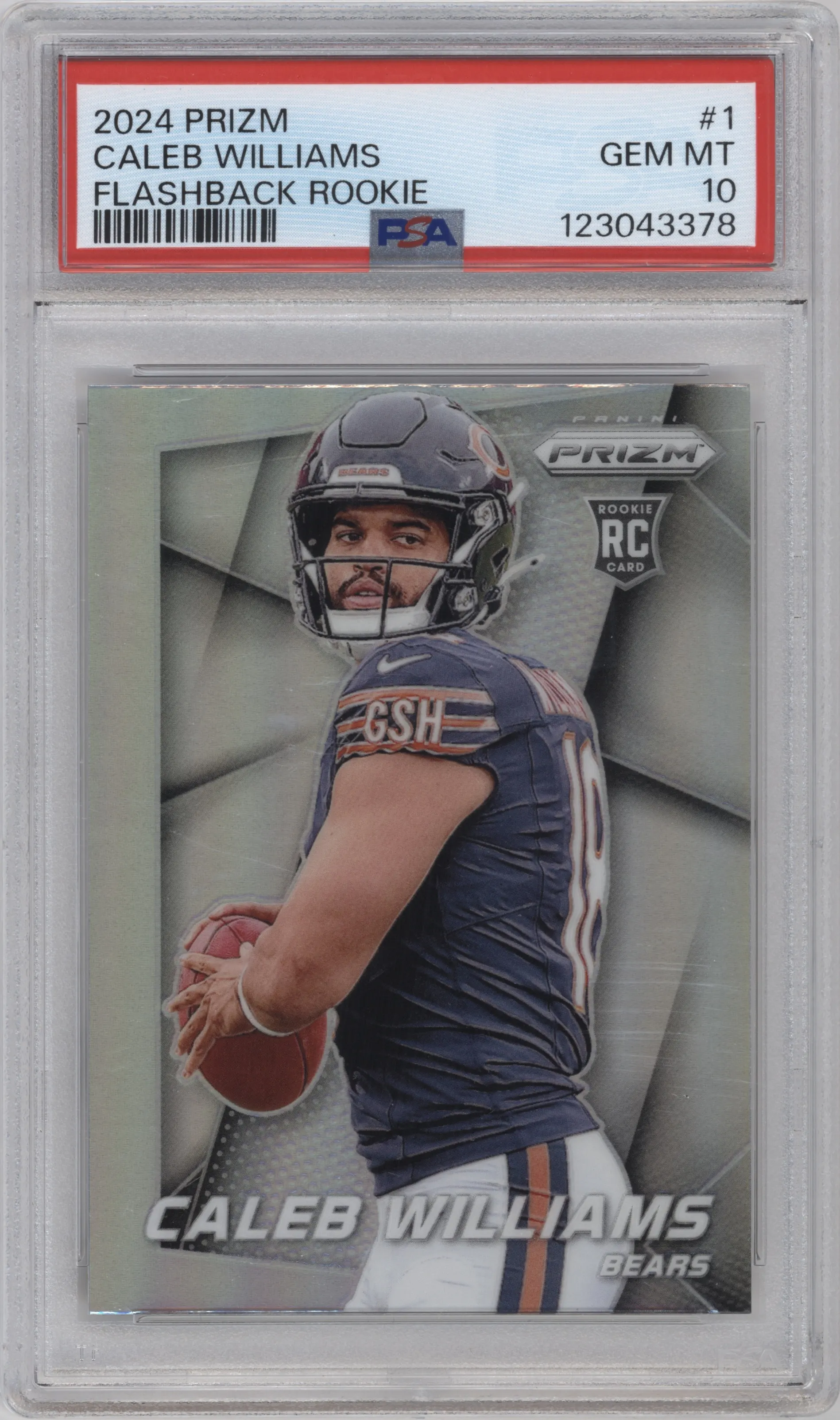 2024 Panini Prizm Flashback Rke. Caleb Williams #1 PSA 10