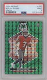 Bucky Irving from the 2024 Panini Mosaic set featuring a Green Mosaic parallel graded by PSA and given an overall grade of 9.