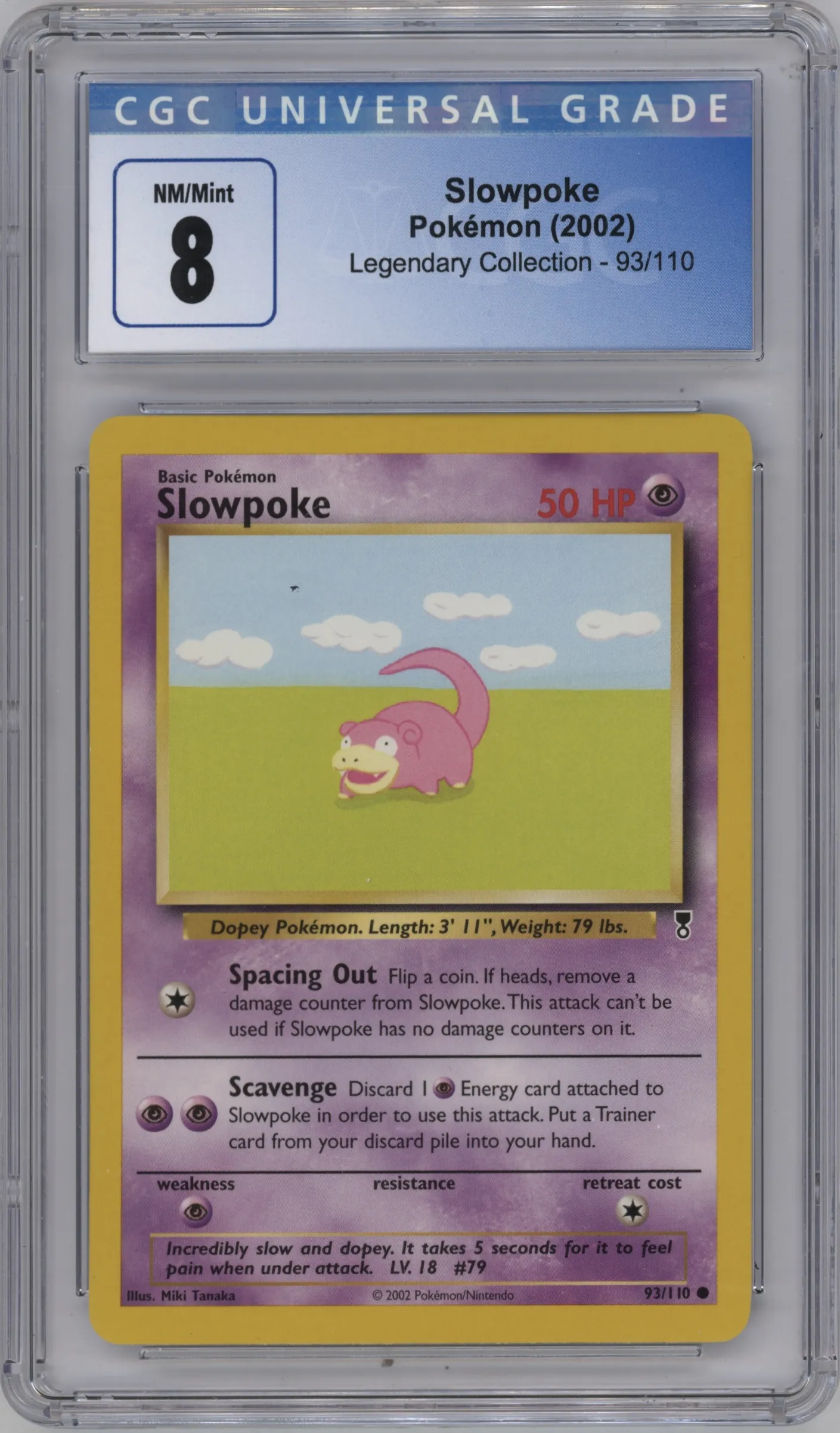 2002 Pokemon Legendary Collection Slowpoke CGC 8