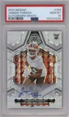 Jamari Thrash from the 2024 Panini Mosaic set featuring a White Mosaic parallel graded by PSA and given an overall grade of 10.