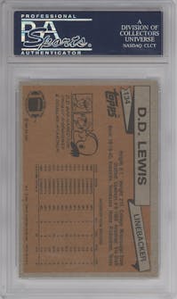 D.D. Lewis from the 1981 Topps  set graded by PSA and given an overall grade of 10.
