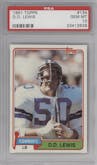 D.D. Lewis from the 1981 Topps  set graded by PSA and given an overall grade of 10.