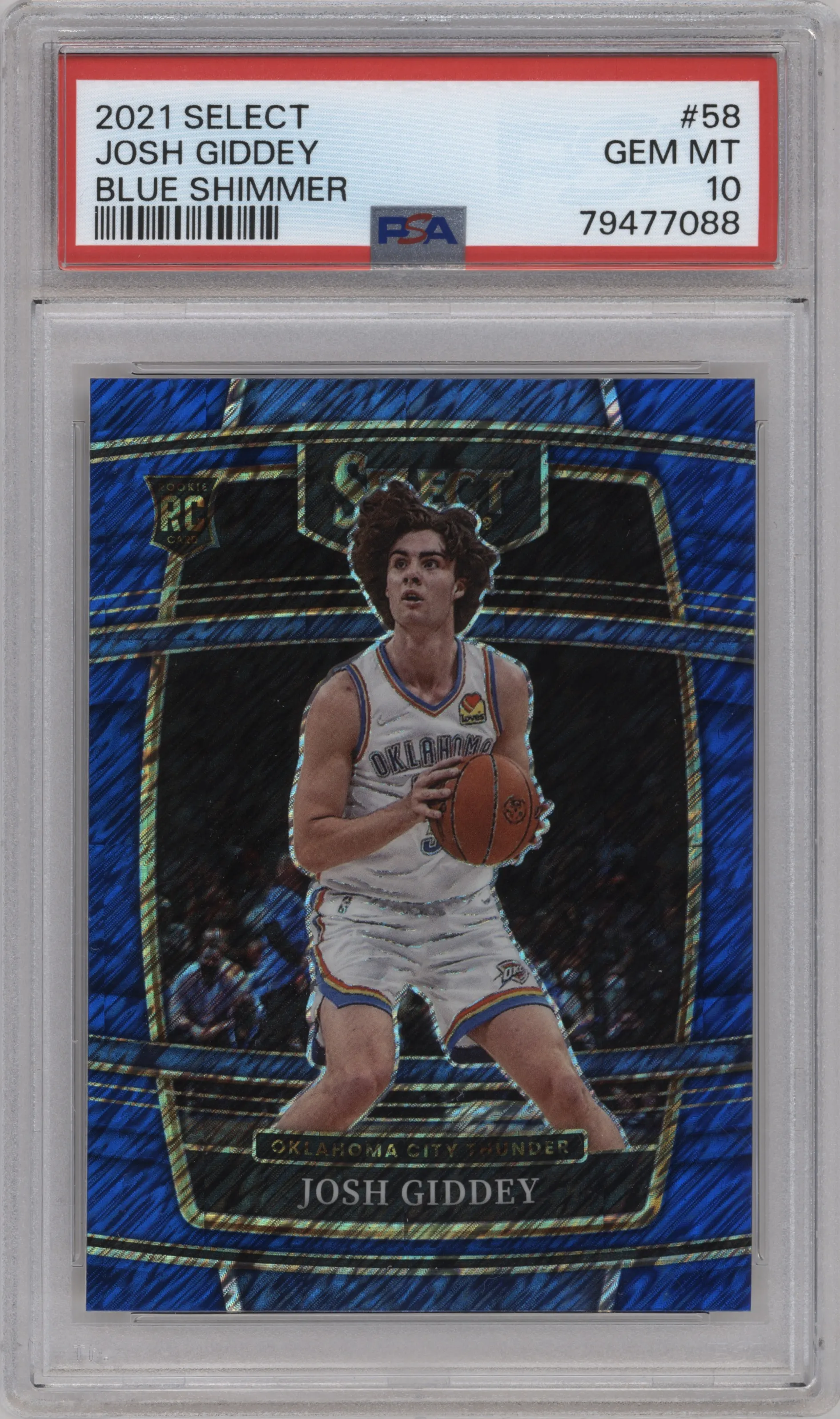 2021 Panini Select Josh Giddey Blue Shimmer PSA 10