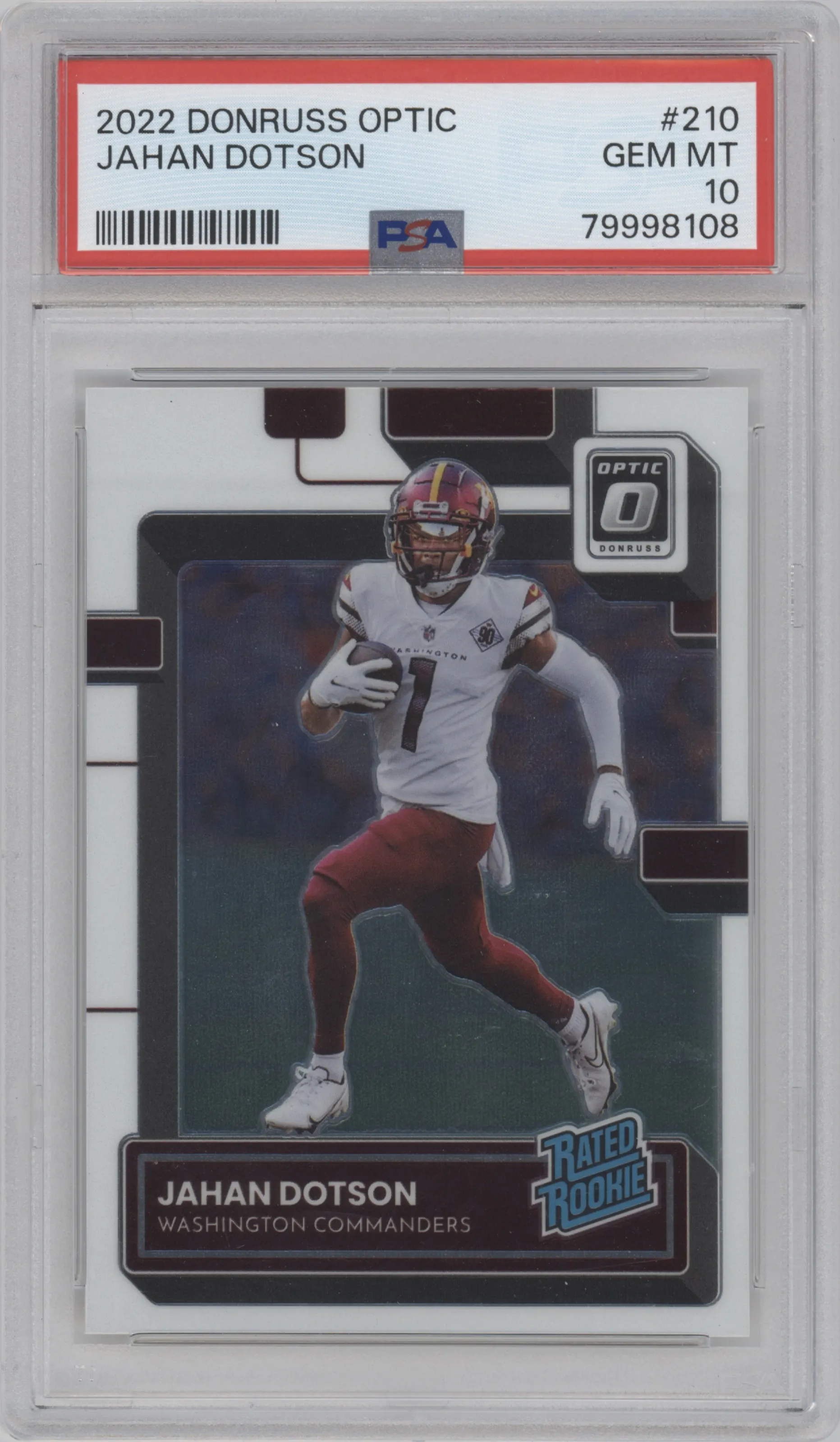 2022 Panini Donruss Optic Rated Rookie Jahan Dotson PSA 10