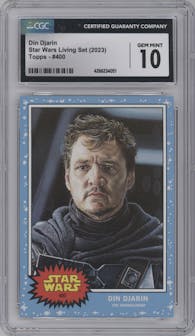 Din Djarin from the Topps Star Wars Living Set set graded by CSG and given an overall grade of 10.