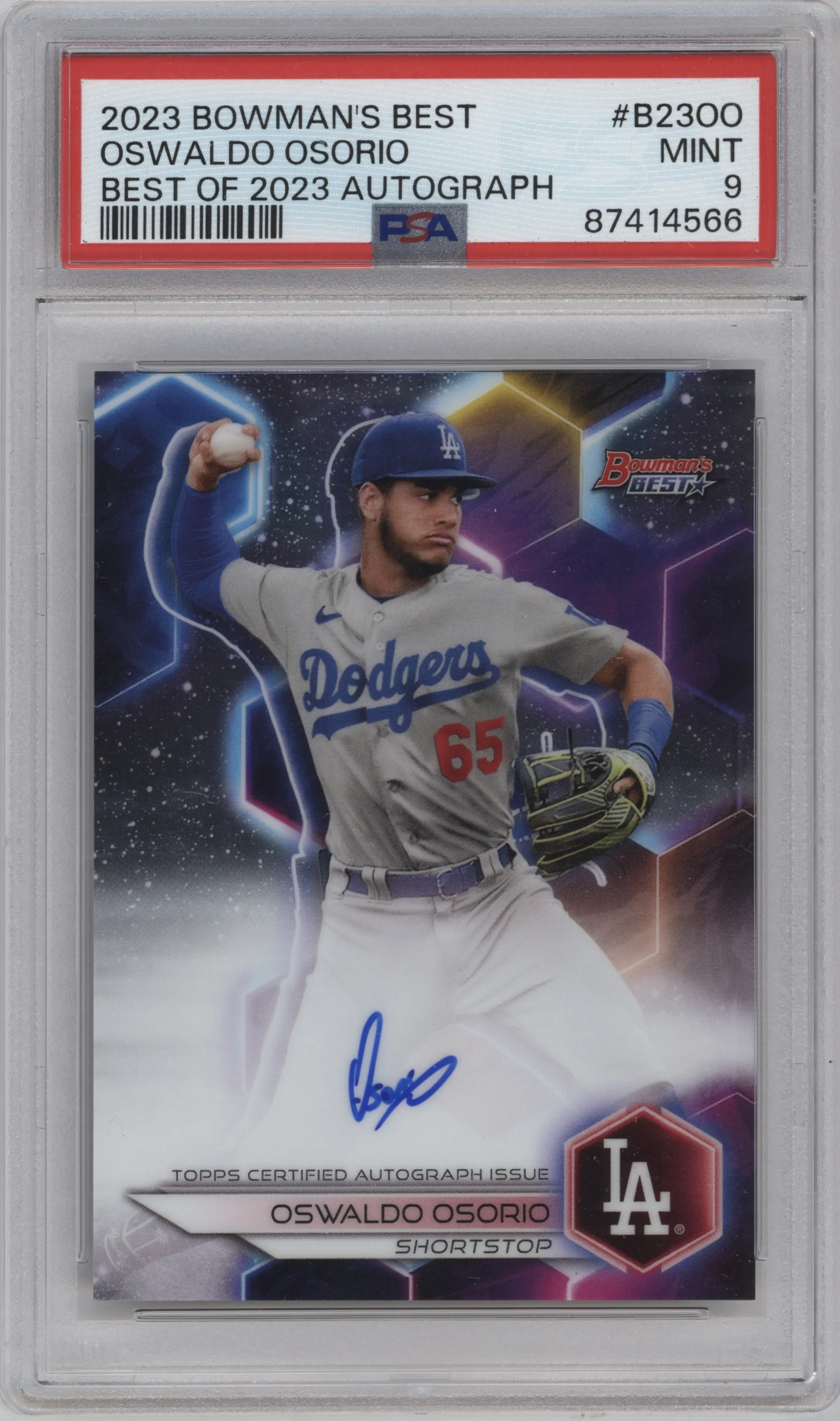 2023 Bowman's Best Best of 2023 Auto Oswaldo Osorio PSA 9