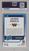 Jayden Daniels from the 2024 Donruss set graded by PSA and given an overall grade of 9.