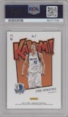 Dirk Nowitzki from the 2020-21 Panini Crown Royale set graded by PSA and given an overall grade of 10.