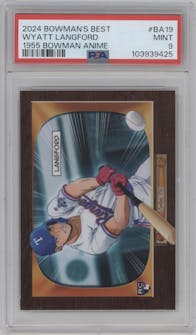 Wyatt Langford	 from the 2024 Bowman's Best set graded by PSA and given an overall grade of 9.