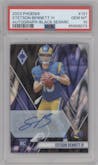 Stetson Bennett IV from the 2023 Panini Phoenix set featuring a Black Seismic parallel graded by PSA and given an overall grade of 10.
