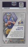 Stetson Bennett IV from the 2023 Panini Phoenix set featuring a Black Seismic parallel graded by PSA and given an overall grade of 10.