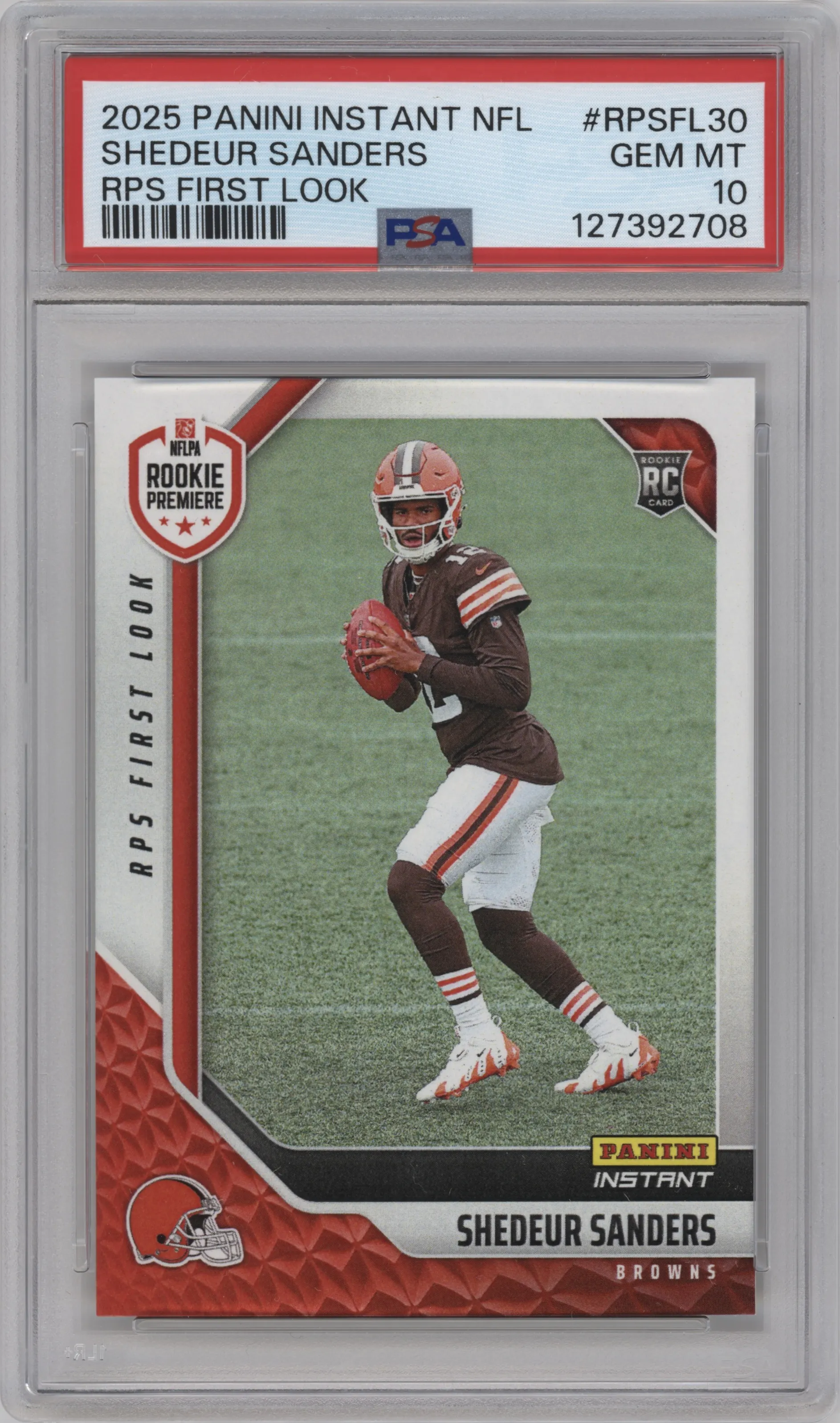 2025 Panini Instant NFL RPS First Look Shedeur Sanders PSA 10